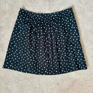 LOFT Black Skirt with White Pattern